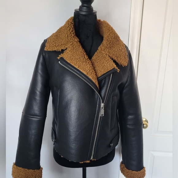 REBECCA MINKOFF Faux Shearling Moto Jacket. Sz S. MSRP $298 NWT - Picture 8 of 15